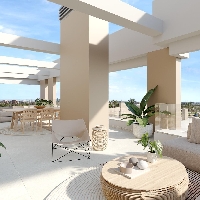 Ático a la venta de 3 dorm. en exclusivo resort cerca de la playa del Mar Menor