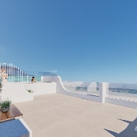 Bungalow de planta alta a la venta con solarium a 150m. de la Playa De Las Higuericas En Torre De La