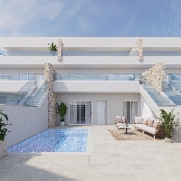 Bungalow de planta baja con 3 dormitorios y piscina privada en  Pilar de la Horadada