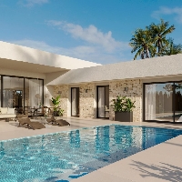 Villa en venta una planta con piscina en Aspe