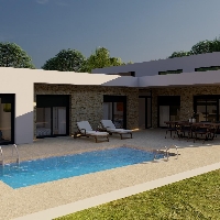 Villa en venta obra nueva con piscina en Pinoso