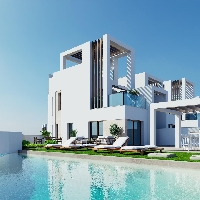Villa de nueva construcción con 3 dormitorios y piscina privada en Serena Golf-Los Alcázares