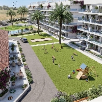 Apartamento amueblado con 3 dormitorios en complejo residencial de Guardamar