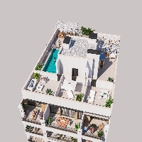 Ático de nueva cosntrucción con 2 dormitorios a 300m. de la playa en Torrevieja(Alicante)