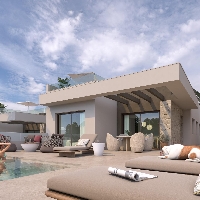 Villa de nueva construcción en una sola planta con 4 dormitorios y piscina privada a la venta en Benijófar