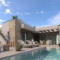 Villa de nueva construcción con 4 dormitorios y piscina privada a la venta en Benijófar