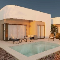Villa de 2 dormitorios en un sola planta con solarium y piscina privada en Hacienda del Álamo Golf Resort(Murcia)