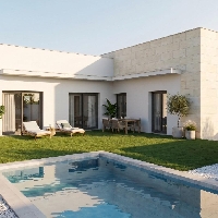 Villa en una planta con 3 dormitorios y piscina privada a la venta en el Country Club de Mazarrón