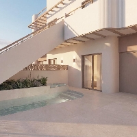 Bungalow de planta baja de 2 dormitorios con piscina privada a la venta en Pilar de la Horadada
