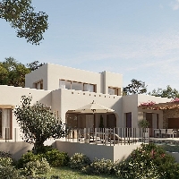 Villa de lujo de estilo ibicenco con 3 dormitorios a solo 1 km de la playa en La Fustera(Benissa)