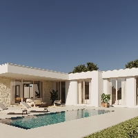 Villa de una sola planta con 3 dormitorios y piscina privada a la venta en Polop(Alicante)