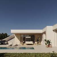 Villa exclusiva en una planta con 4 dormitorios y piscina privada a la venta en Polop(Alicante)