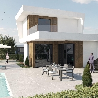 Villa de nueva construcción de 3 dormitorios con piscina privada y vistas a la montaña en campo de golf(Murcia)