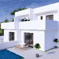 Villa pareada de 3 dormitorios con piscina privada a la venta en Daya Nueva(Alicante)