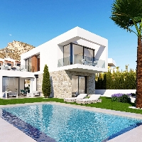 Villa independiente de 3 dormitorios con piscina privada a la venta en Sierra Cortina(Finestrat)