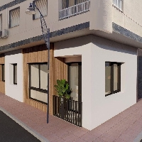 Apartamento de 1 dormitorio en planta baja a 300m del mar en Santiago de La Ribera
