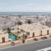 Bungalow de planta alta de 2 dormitorios y solarium privado a la venta en Pilar de la Horadada
