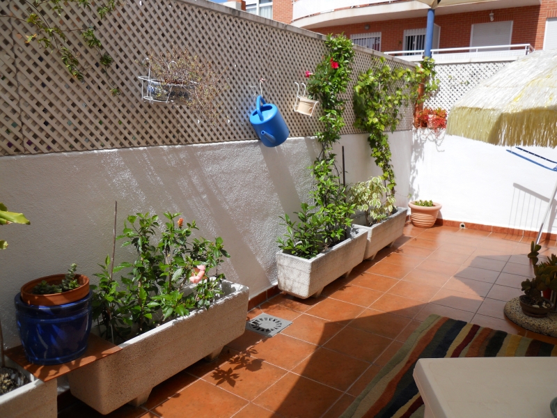terraza con acceso desde la cocina y el salon